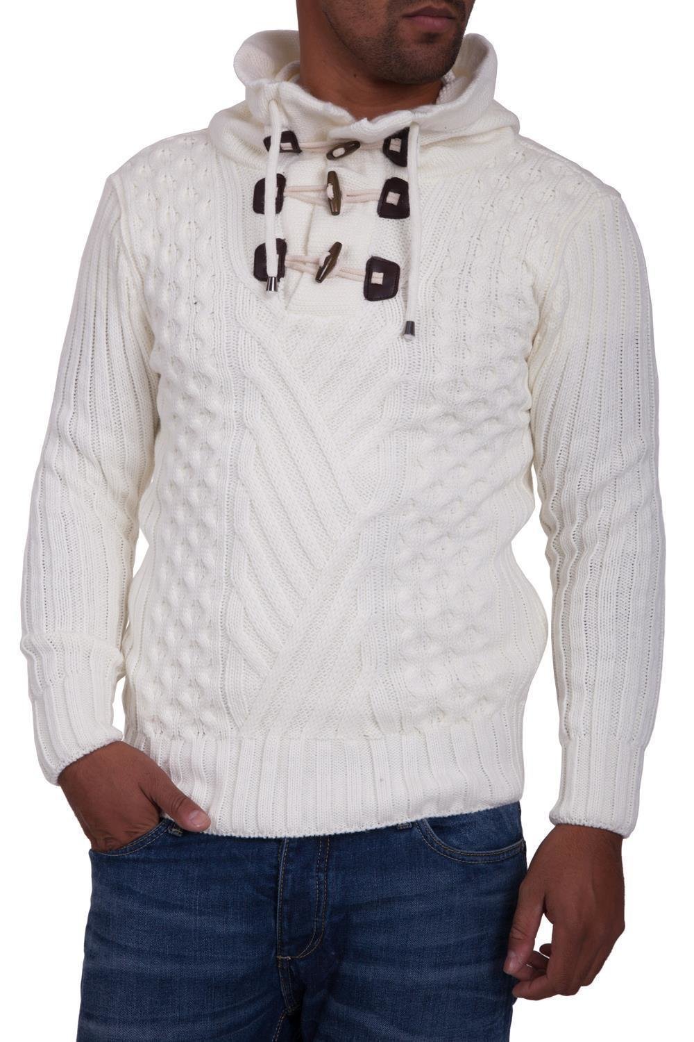 Pulover Tricotat Barbati Carisma Crem 7098