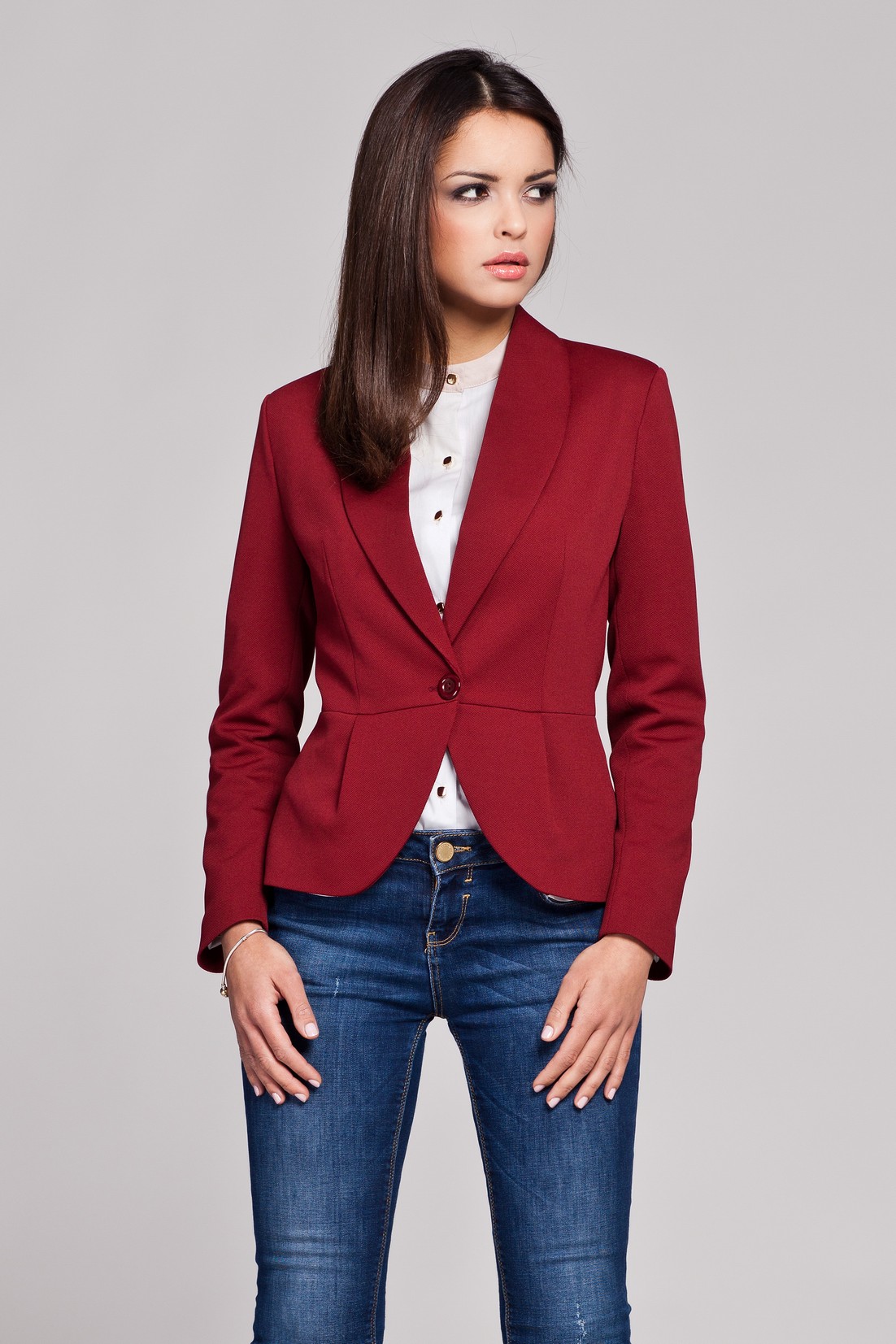 Sacou Dama elegant de culoare bordo