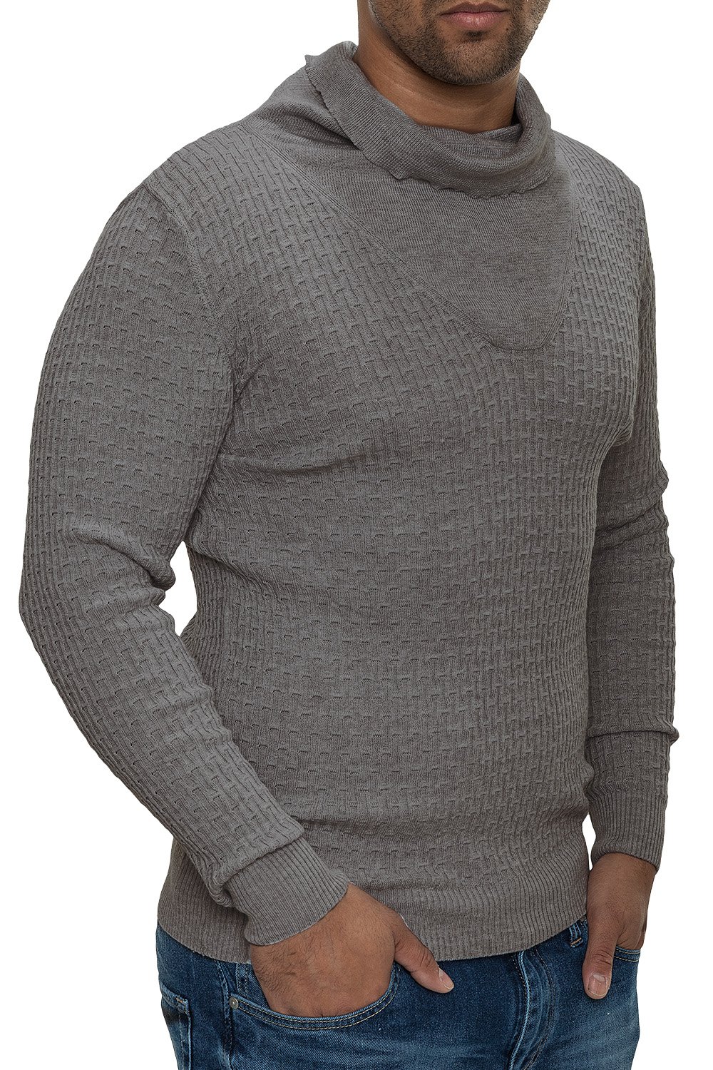 Pulover Barbati din Tricot Fin Carisma Gri 7132