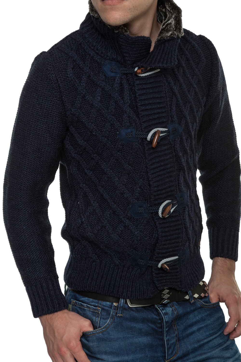 Jacheta-Pulover Tricotat Barbati Carisma Bleumarin 7169