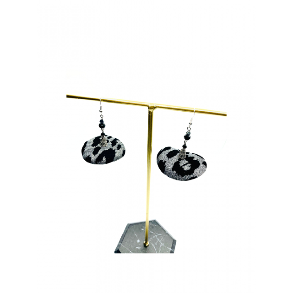 Cercei Handmade din Piele Naturala Glitter Ballerina - readytowear