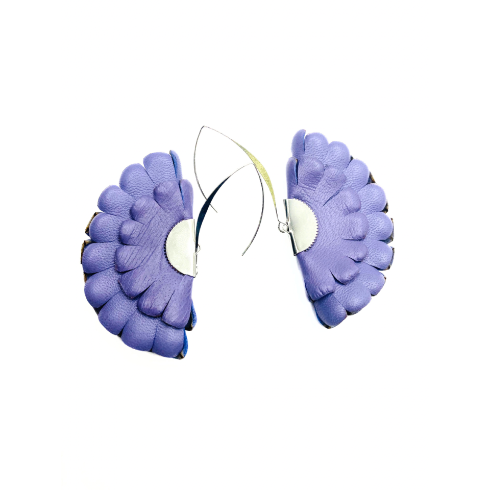 Cercei Handmade din Piele Naturala Lila Boema – Cercei