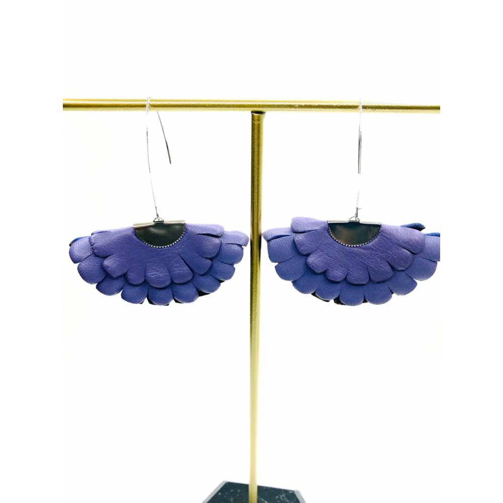 Cercei Handmade din Piele Naturala Lila Boema - readytowear