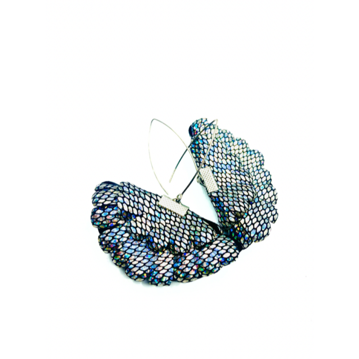 Cercei Handmade din Piele Naturala Multicolora Metalizata Boema Party – Cercei