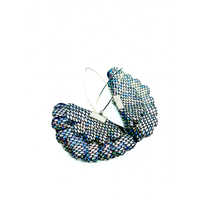 Cercei Handmade din Piele Naturala Multicolora Metalizata Boema Party – Cercei