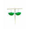 Cercei Handmade din Piele Naturala Verde Boema - readytowear.ro