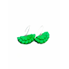 Cercei Handmade din Piele Naturala Verde Boema - readytowear.ro