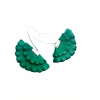 Cercei Handmade din Piele Naturala Verde Smarald Boema - readytowear.ro