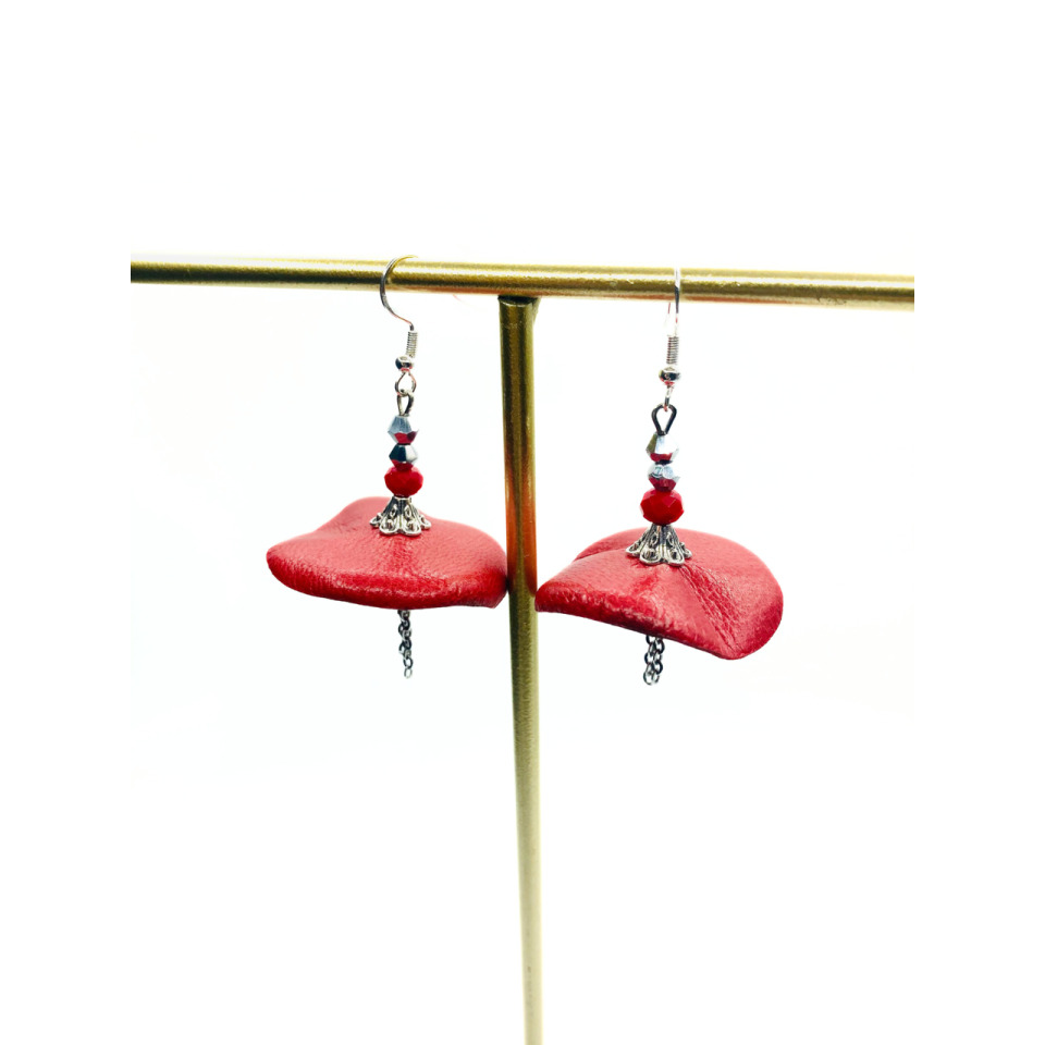 Cercei Handmade din Piele Naturala Rosie Dancing Doll 01 – Cercei