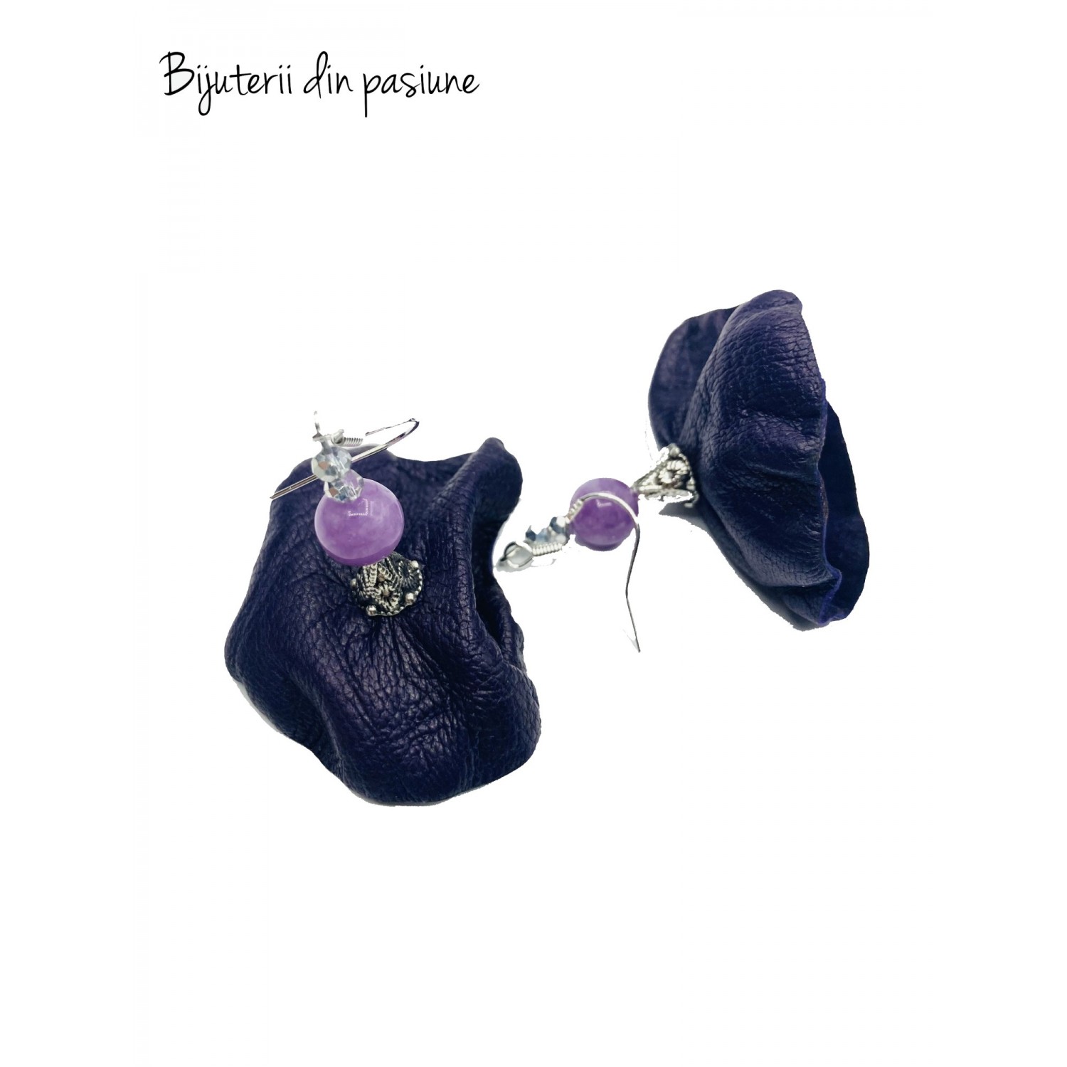 Cercei Handmade din Piele Naturala Mov Dancing Doll – Cercei Cercei Handmade din Piele Naturala Mov Dancing Doll – Cercei