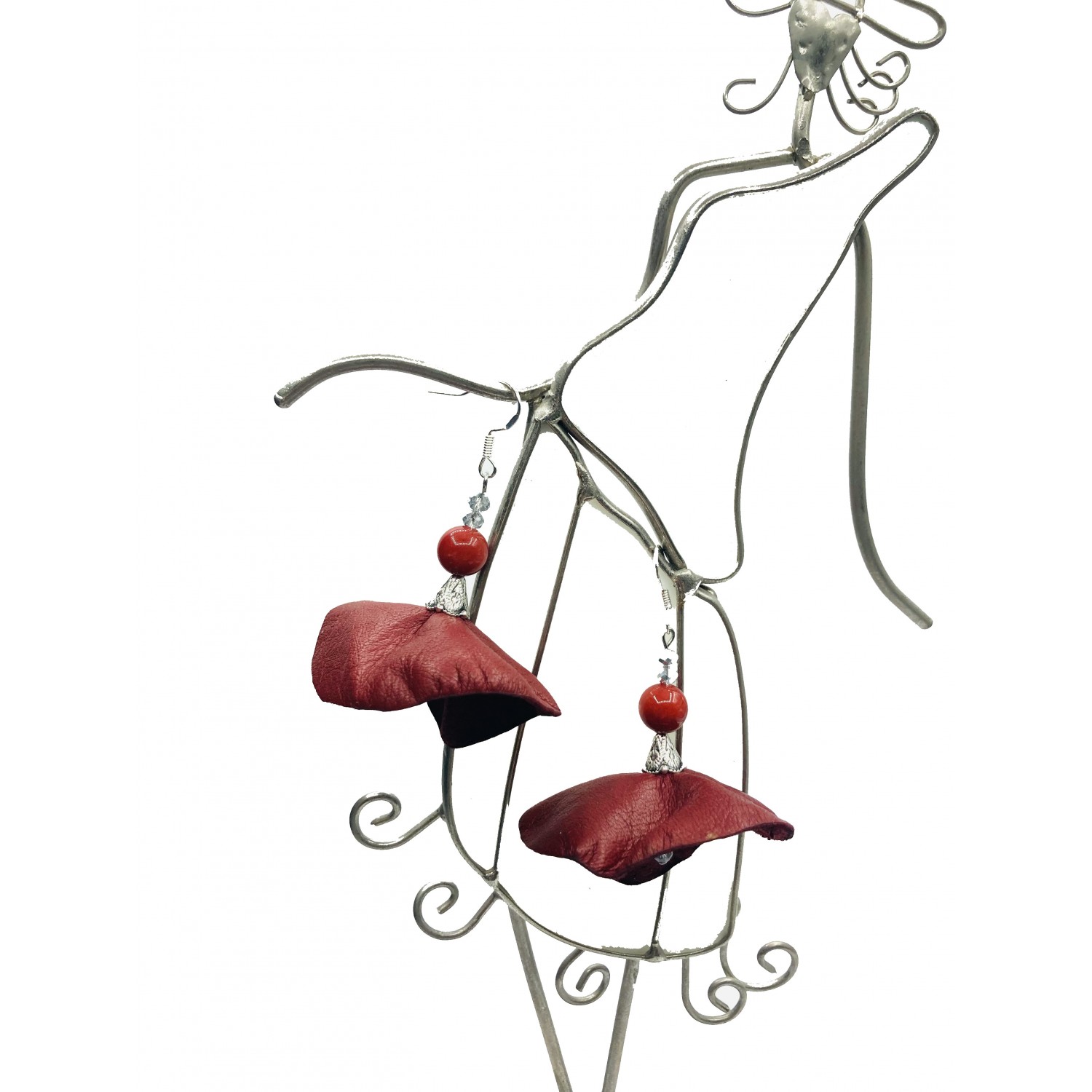 Cercei Handmade din Piele Naturala Rosie Dancing Doll – Cercei Cercei Handmade din Piele Naturala Rosie Dancing Doll – Cercei