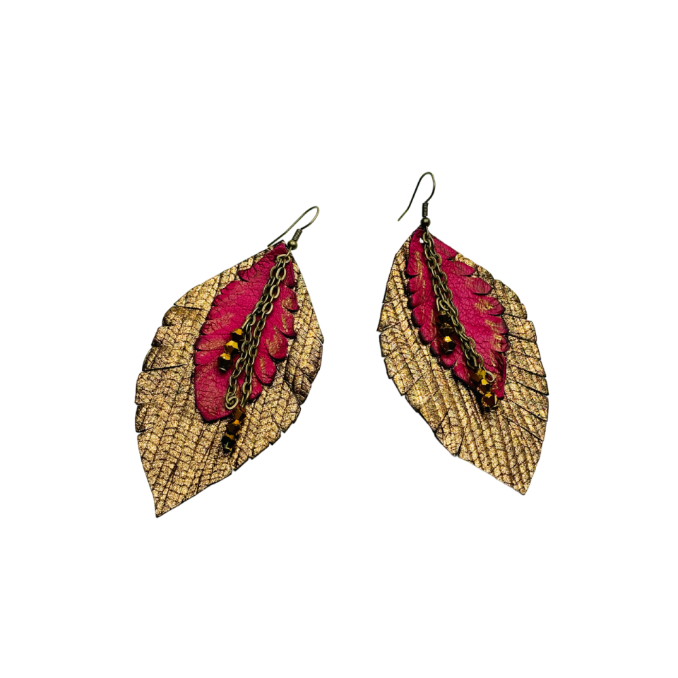 Cercei Handmade din Piele Naturala Frunza 01 – Cercei Cercei Handmade din Piele Naturala Frunza 01 – Cercei