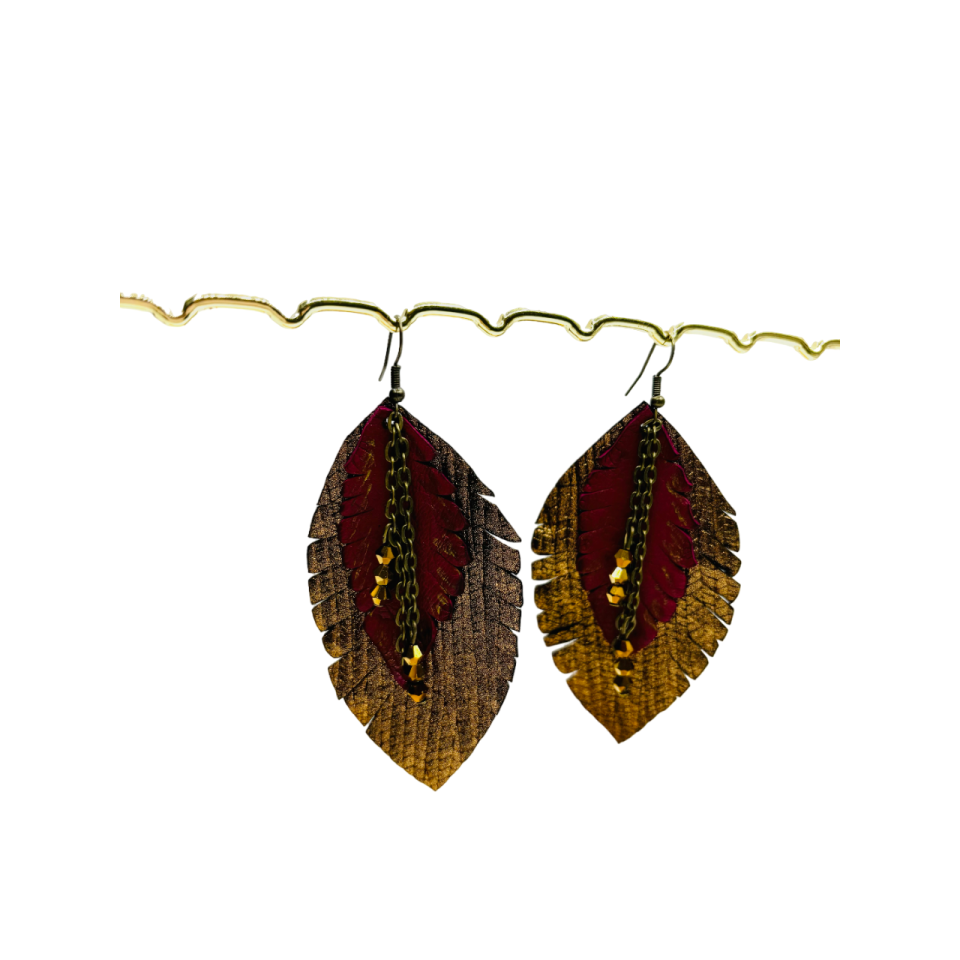 Cercei Handmade din Piele Naturala Frunza 01 – Cercei Cercei Handmade din Piele Naturala Frunza 01 – Cercei