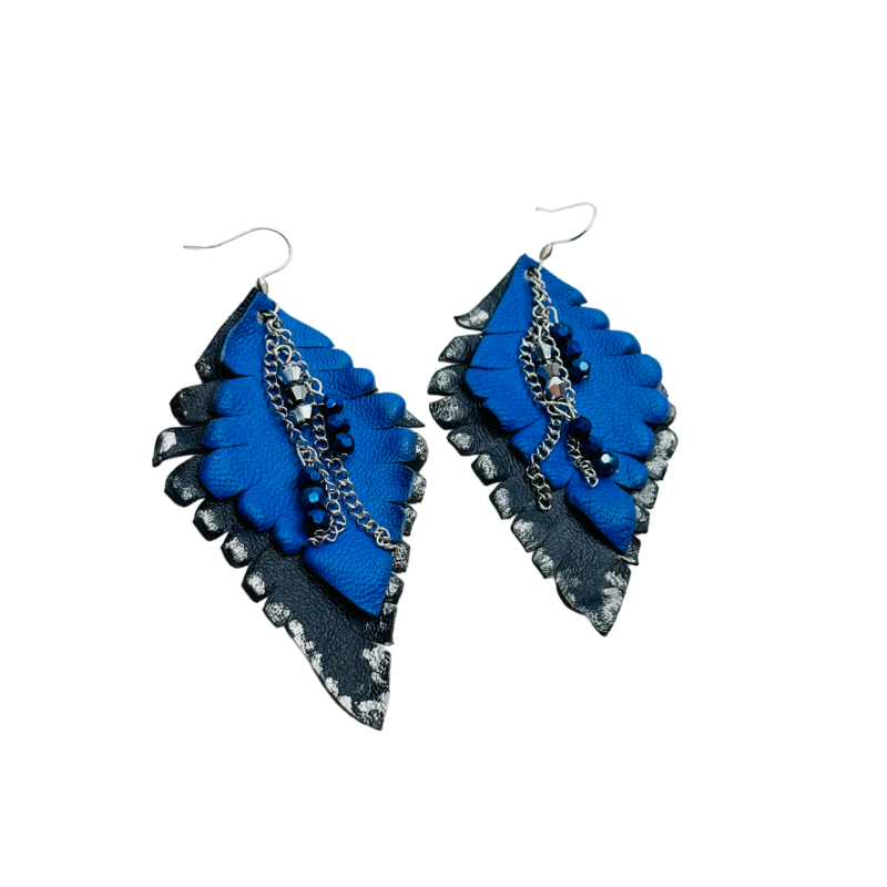 Cercei Handmade din Piele Naturala Frunza 11 – Cercei