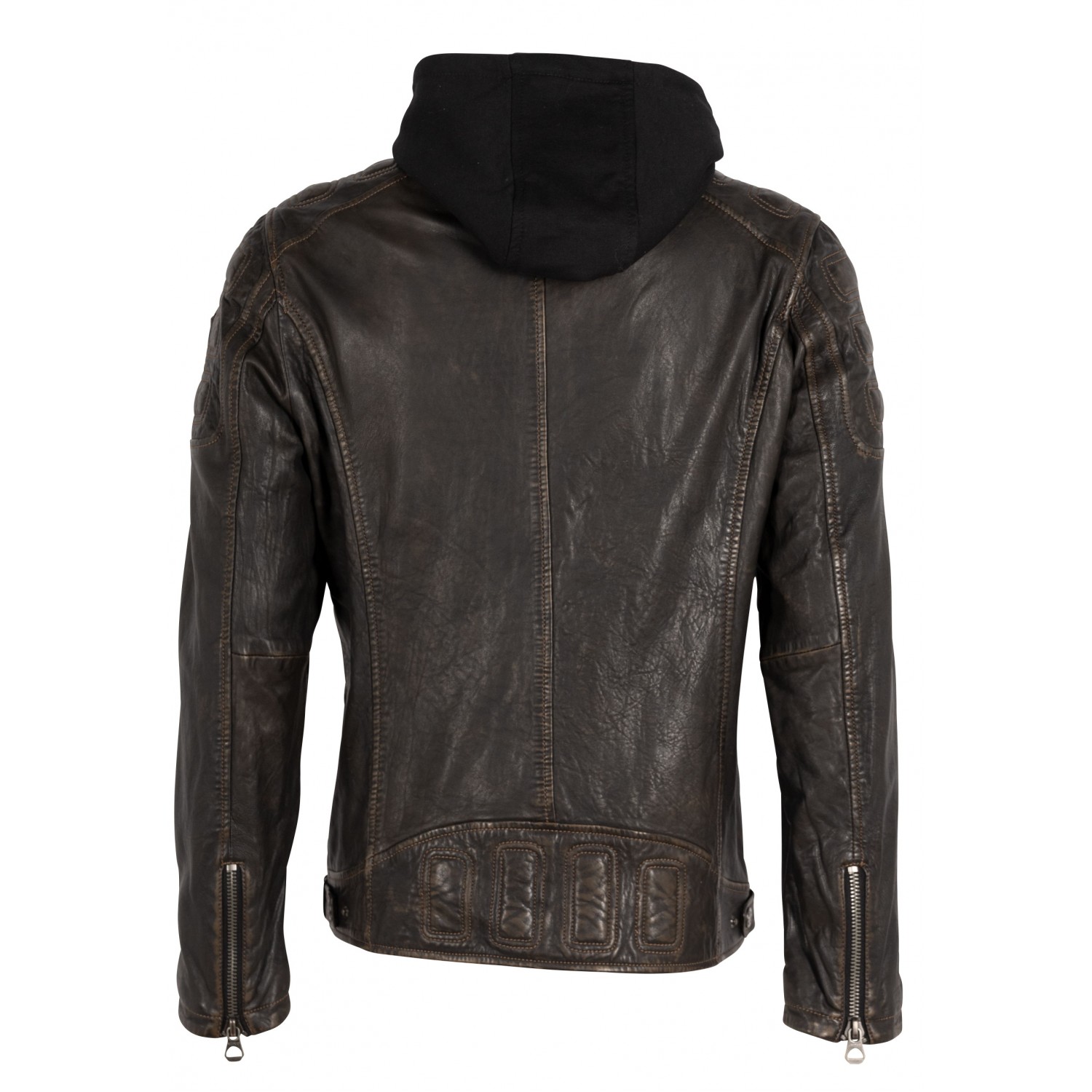 Geaca de Piele Barbati Gipsy Negru Antic GMRyan LVW – Black Friday