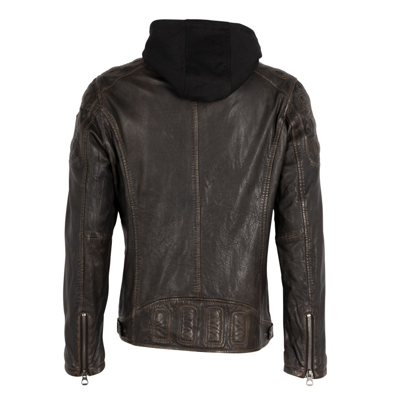 Geaca de Piele Barbati Gipsy Negru Antic GMRyan LVW – Black Friday