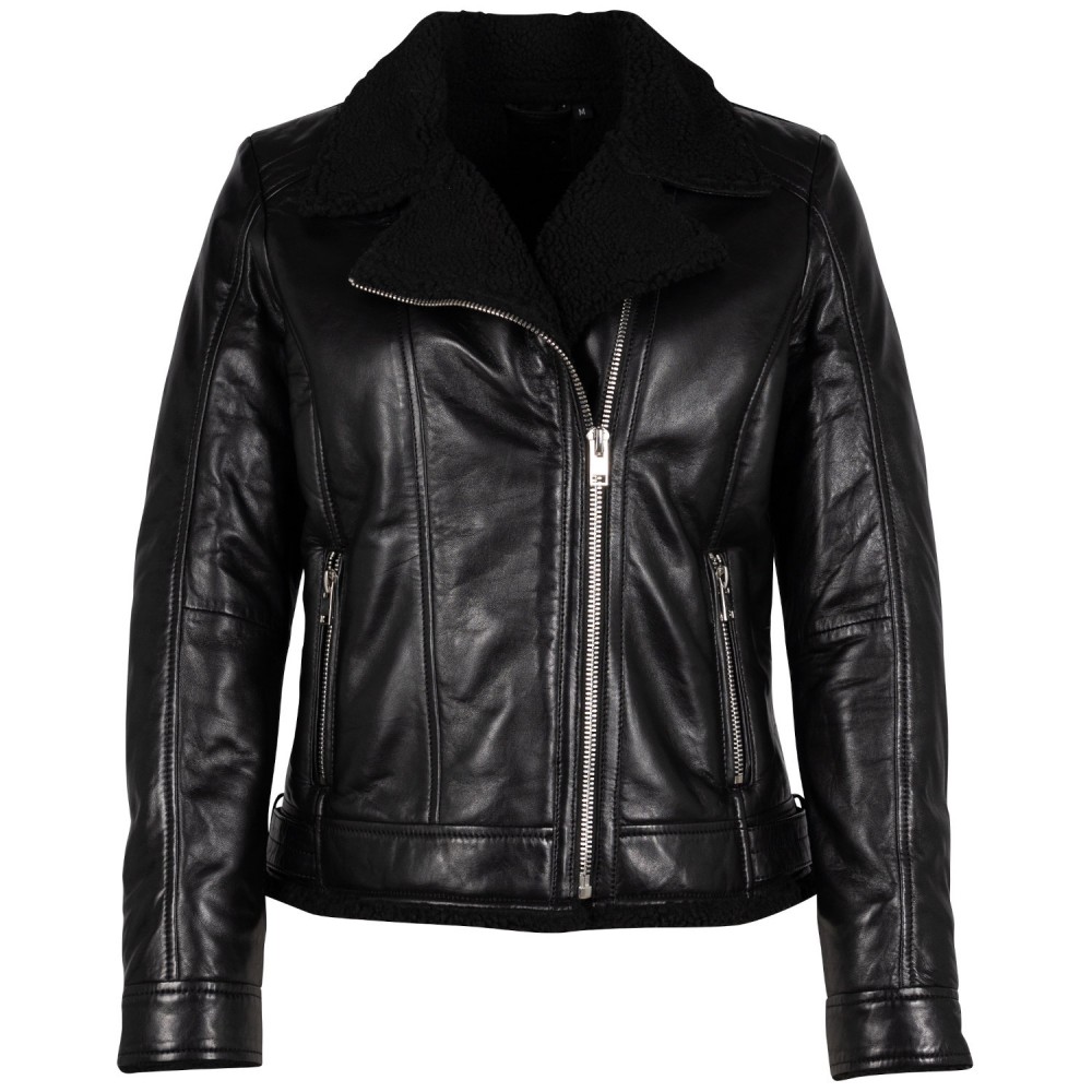 Geaca de Piele Dama 2.0 by Mauritius Neagra 2MWEmila Geaca de Piele Dama 2.0 by Mauritius Neagra 2MWEmila - readytowear.ro