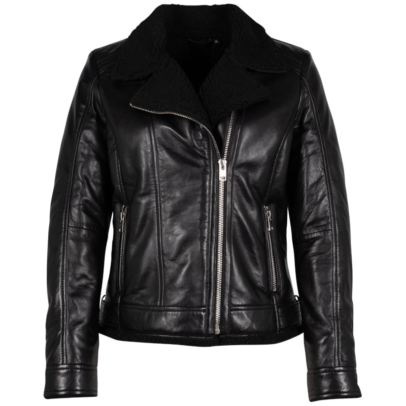 Geaca de Piele Dama 2.0 by Mauritius Neagra 2MWEmila – Black Friday