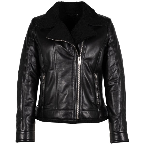 Geaca de Piele Dama 2.0 by Mauritius Neagra 2MWEmila