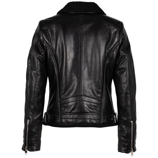 Geaca de Piele Dama 2.0 by Mauritius Neagra 2MWEmila