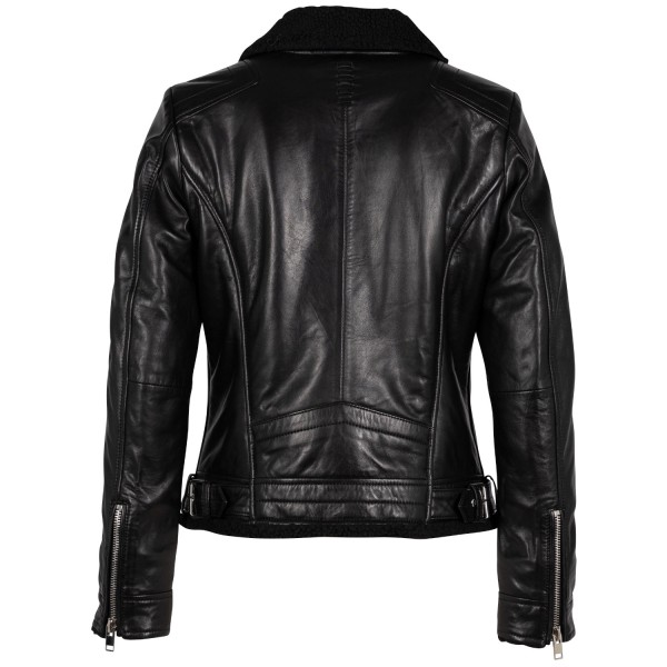 Geaca de Piele Dama 2.0 by Mauritius Neagra 2MWEmila