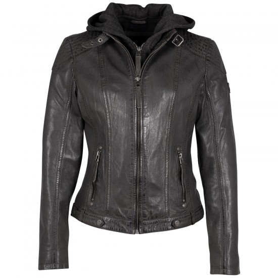 Geaca de Piele Dama Mauritius Antracit Cacey