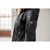geaca de piele dama neagra Mauritius Cacey cu gluga detasabila model biker