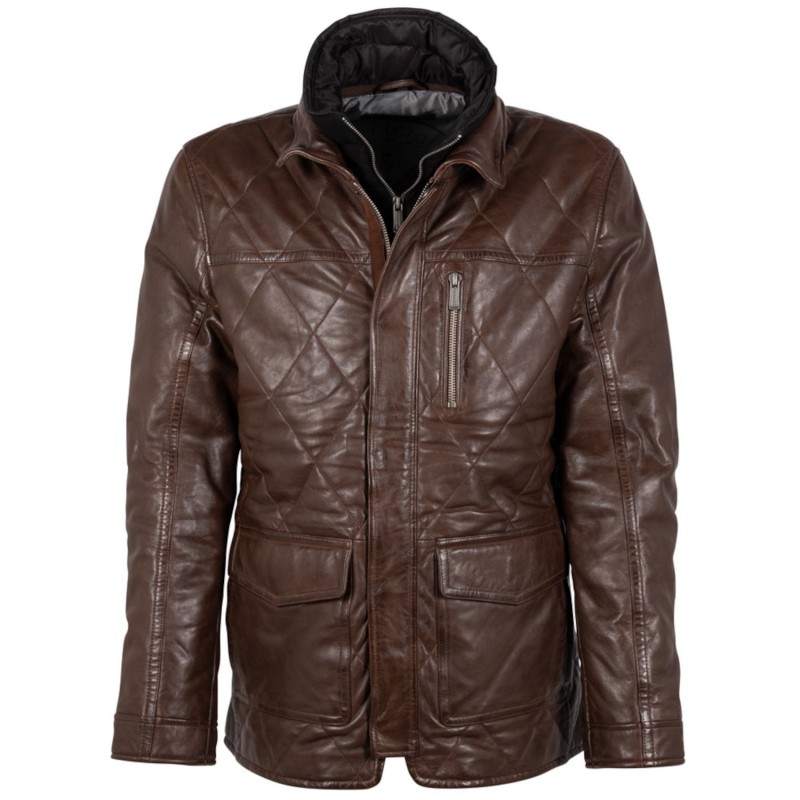 Geaca de Piele Barbati Deercraft Maro Inchis DMBartley – Black Friday