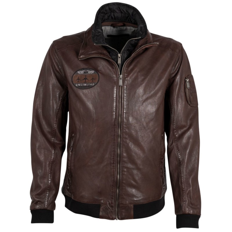 Geaca de Piele Barbati Deercraft Castanie DMCris – Geci de Piele
