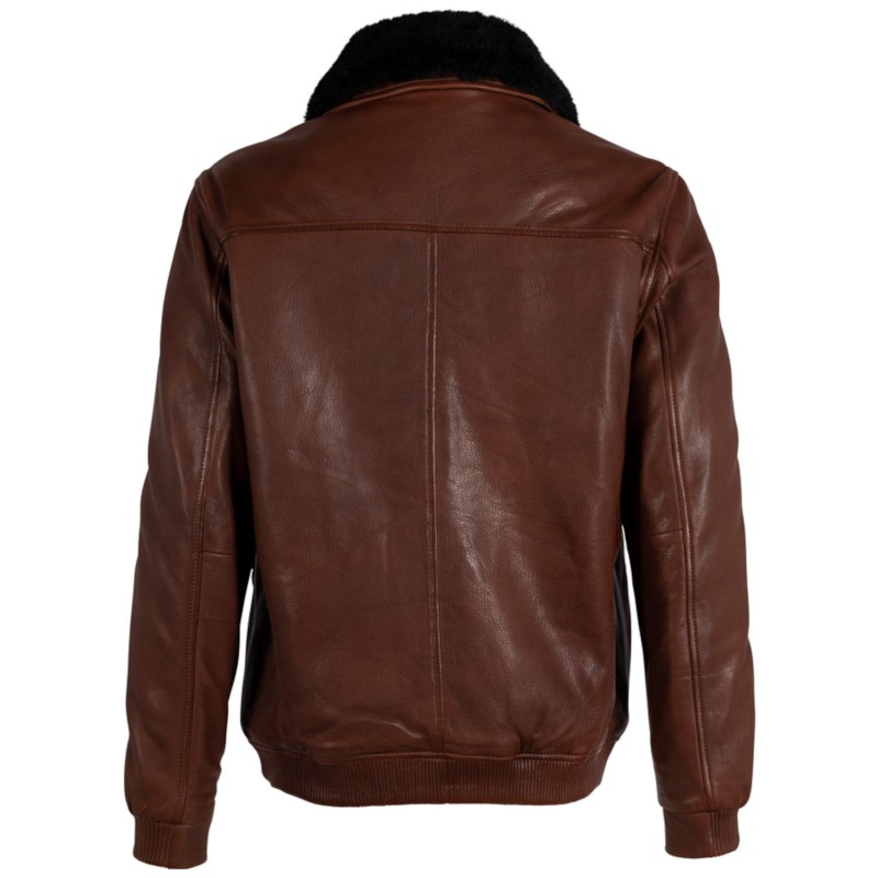 Geaca de Iarna din Piele Barbati Deercraft Coniac Inchis DMFjort – Geci de Piele Geaca de Iarna din Piele Barbati Deercraft Coniac Inchis DMFjort – Geci de Piele