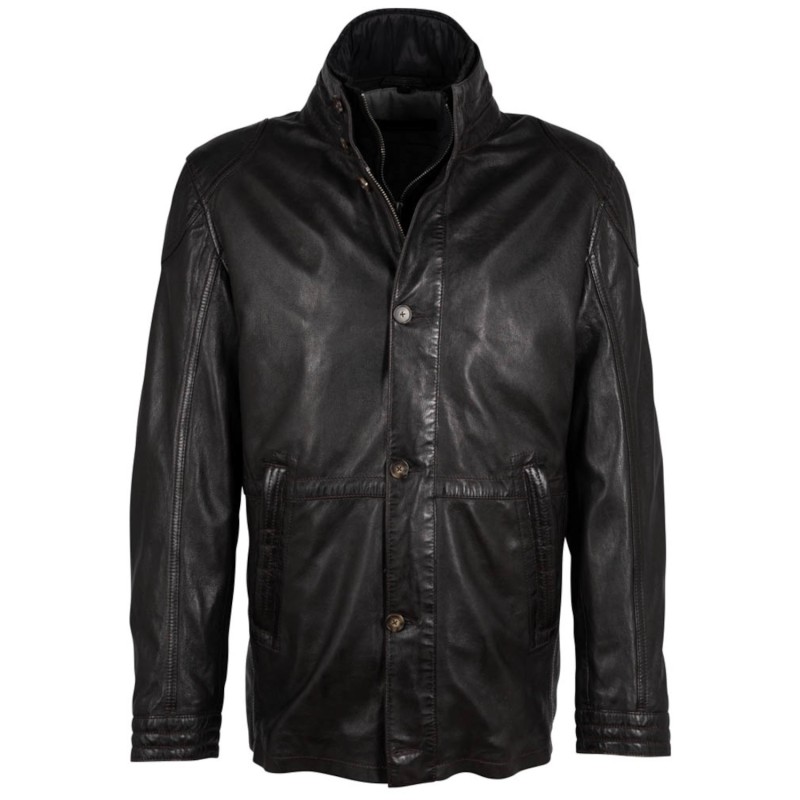 Geaca Lunga de Piele Barbati Deercraft Maro Inchis DMJeldrik – Black Friday