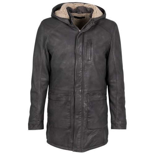 Geaca Lunga de Iarna Imblanita din Piele Barbati Deercraft Antracit DMYorin
