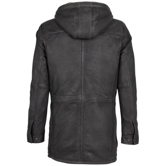 Geaca Lunga de Iarna Imblanita din Piele Barbati Deercraft Antracit DMYorin