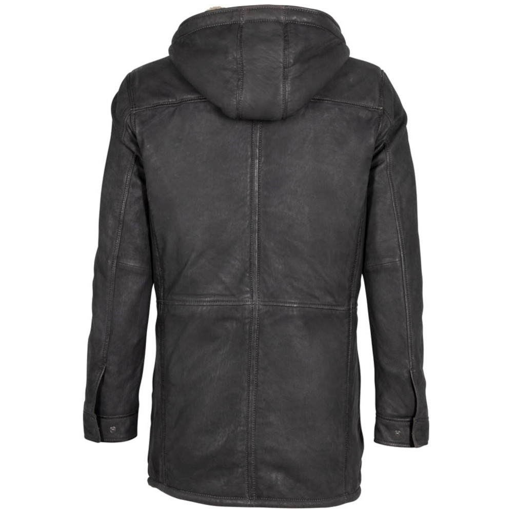 Geaca Lunga de Iarna Imblanita din Piele Barbati Deercraft Antracit DMYorin