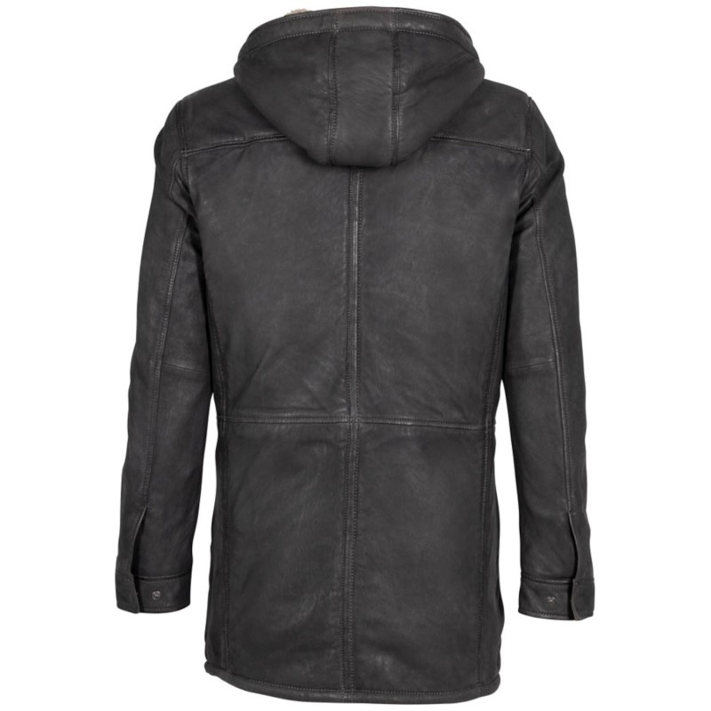 Geaca Lunga de Iarna Imblanita din Piele Barbati Deercraft Antracit DMYorin – Black Friday