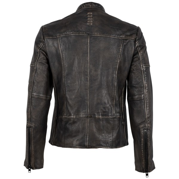 Geaca de Piele Barbati 2.0 by Mauritius Negru Vintage G2MAryn