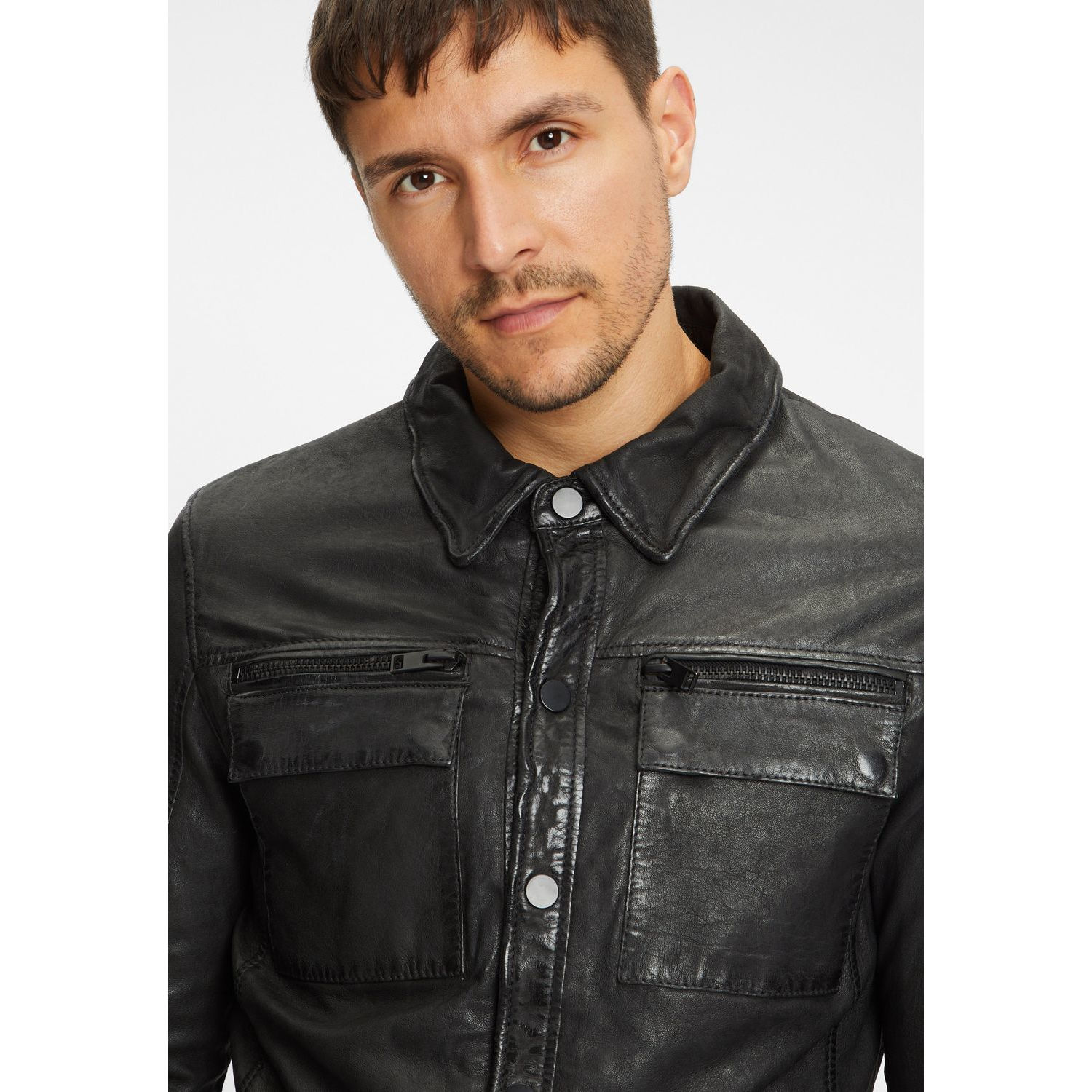 Camasa de Piele Barbati 2.0 by Mauritius Neagra G2MBeith – Black Friday