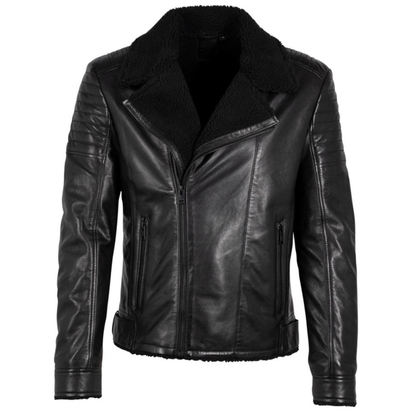 Geaca de Iarna Imblanita din Piele Barbati 2.0 by Mauritius Neagra G2MIdor – Black Friday