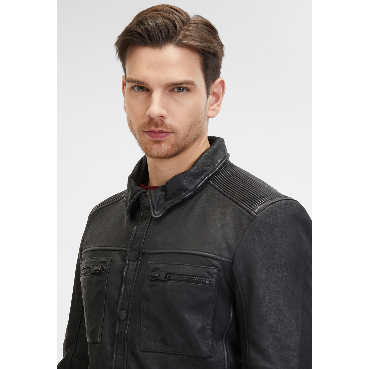 Camasa de Piele Barbati 2.0 by Mauritius Neagra G2MImon – Black Friday