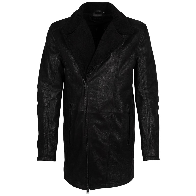 Geaca Lunga de Piele Barbati 2.0 by Mauritius Neagra G2MLyel – Barbati