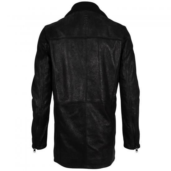 Geaca Lunga de Piele Barbati 2.0 by Mauritius Neagra G2MLyel
