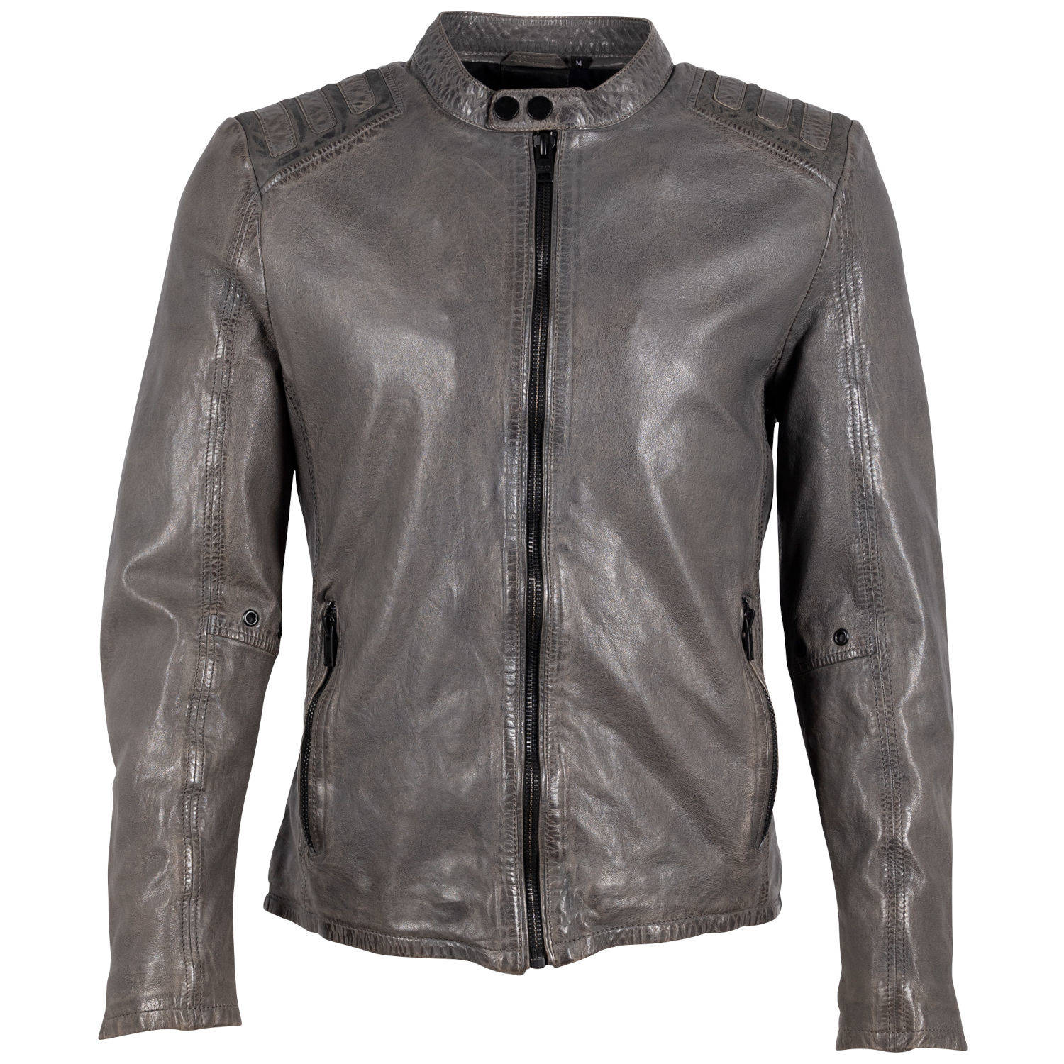 Geaca de Piele Barbati 2.0 by Mauritius Gri G2MMagnu – Black Friday