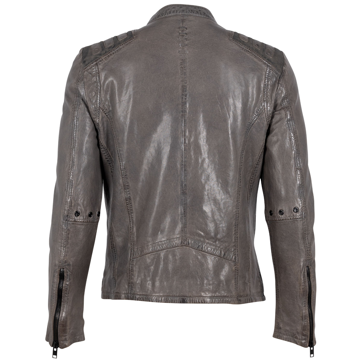 Geaca de Piele Barbati 2.0 by Mauritius Gri G2MMagnu – Black Friday