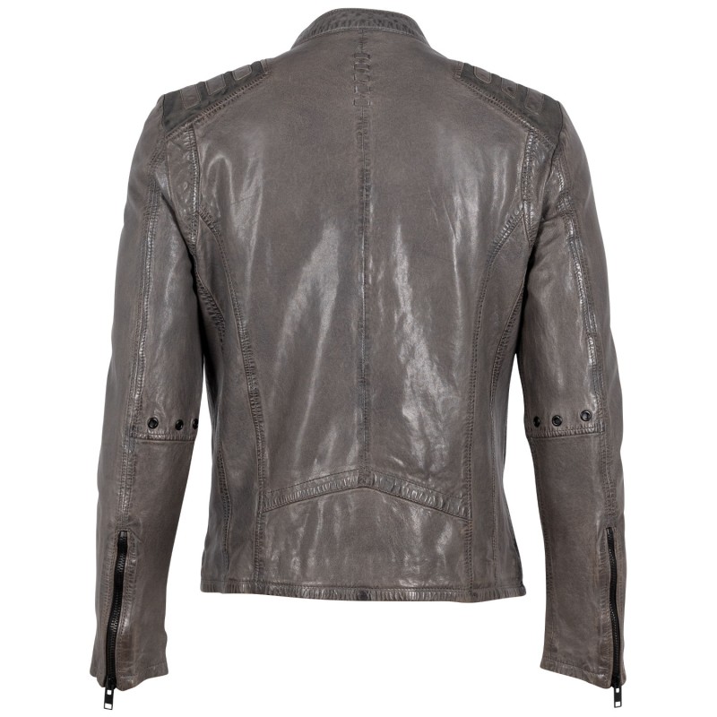 Geaca de Piele Barbati 2.0 by Mauritius Gri G2MMagnu – Black Friday