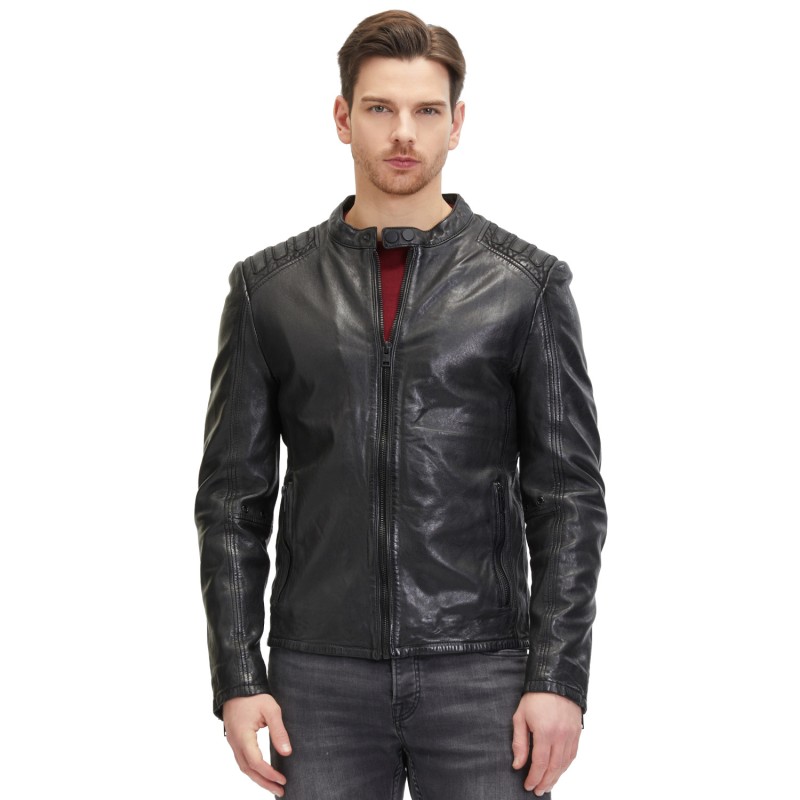 Geaca de Piele Barbati 2.0 by Mauritius Neagra G2MMagnu – Black Friday