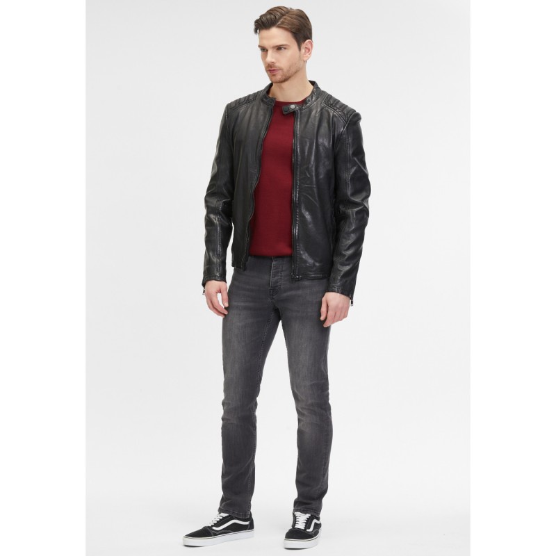 Geaca de Piele Barbati 2.0 by Mauritius Neagra G2MMagnu – Black Friday