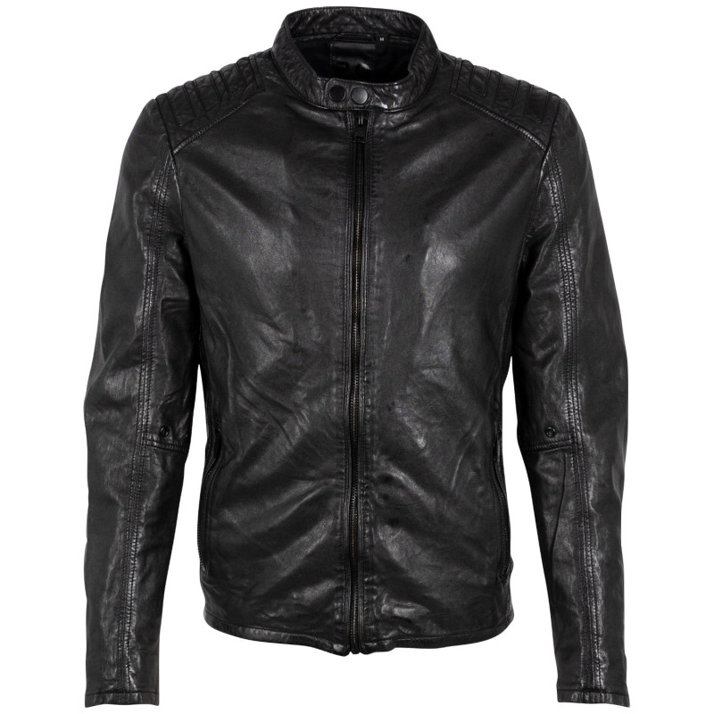 Geaca de Piele Barbati 2.0 by Mauritius Neagra G2MMagnu – Black Friday