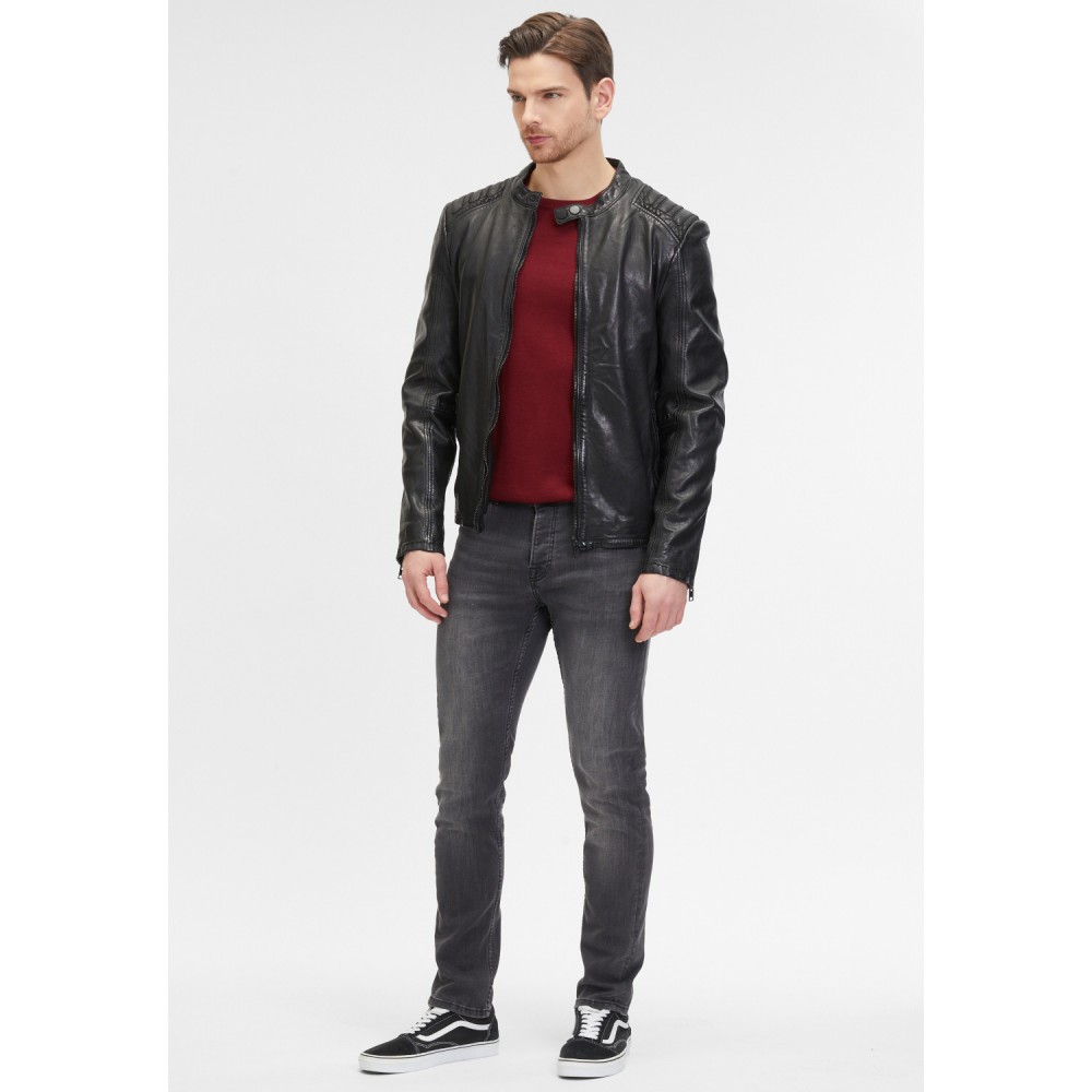 Geaca de Piele Barbati 2.0 by Mauritius Neagra G2MMagnu – Black Friday