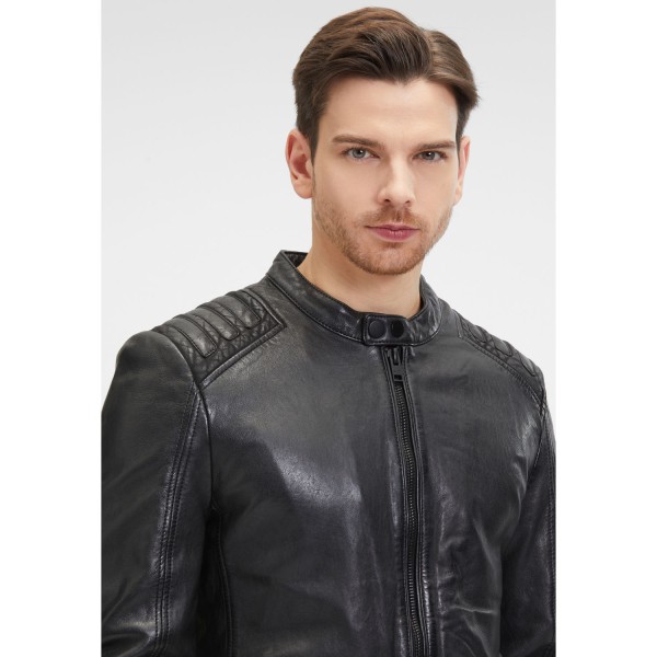 Geaca de Piele Barbati 2.0 by Mauritius Neagra G2MMagnu – Black Friday — fotografia 6