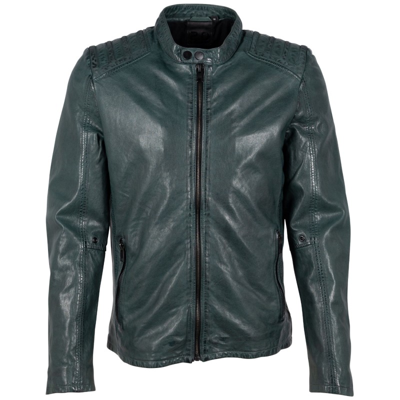 Geaca de Piele Barbati 2.0 by Mauritius Verde Inchis G2MMagnu – Black Friday